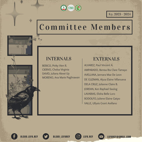 Creator: Emerleigh Lozañes ; Made for the announcement of Committee Members (didn't add the last page here)